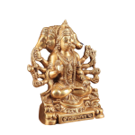 Brass Panchmukhi Hanuman Crossed Legs Golden 8 Inch - Premium Five Face Meditation | Jaipurio